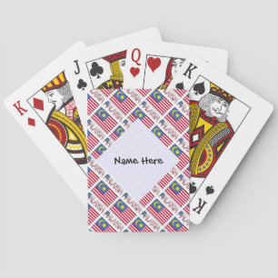 Jeu De Cartes Malaisie Drapeau Carrelé Noir Personnalisation