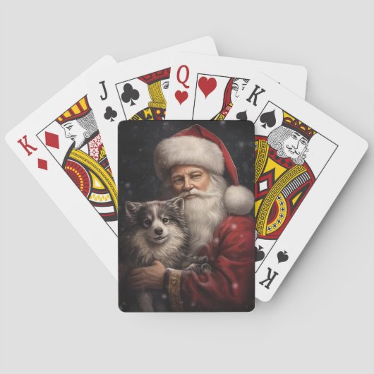Jeu De Cartes Malamute d'Alaska avec Noël du Père Noël (dos)