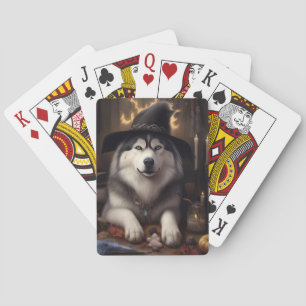 Jeu De Cartes Malamute d'Alaska Citrouilles Halloween Épouvantab