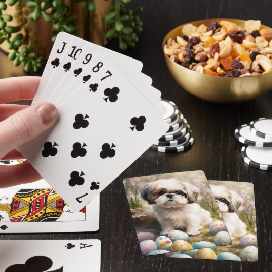 Jeu De Cartes Malti Tzu Chien avec Oeufs de Pâques Vacances (In Situ)