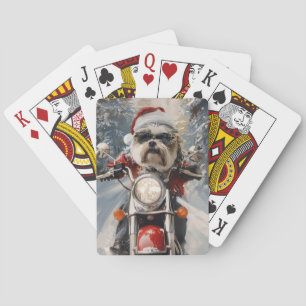 Jeu De Cartes Malti Tzu Chien équitation Moto Noël