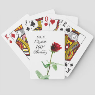 Jeu De Cartes Maman 100e anniversaire Fleur de rose rouge person
