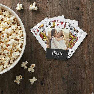 Jeu De Cartes Maman a établi un script de cartes photo en noir