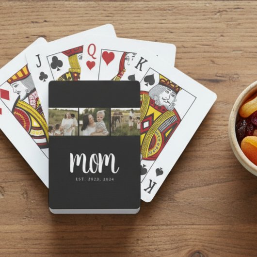 Jeu De Cartes Maman a établi un script gras moderne noir 3 Photo