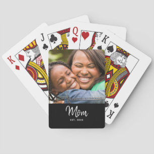 Jeu De Cartes Maman a établi un script moderne noir Photo