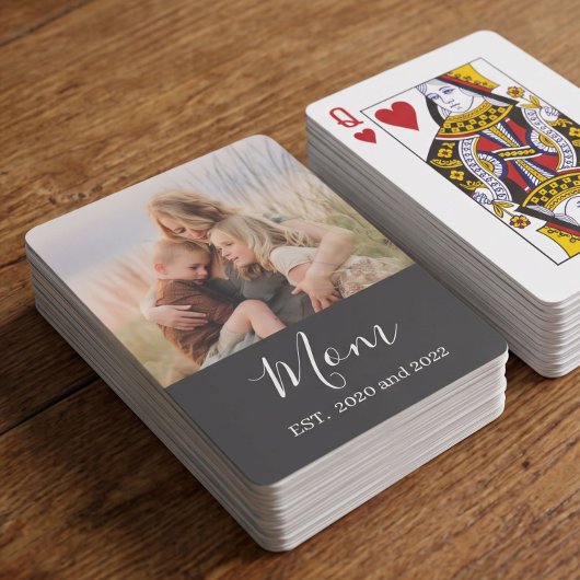 Jeu De Cartes Maman a établi un script moderne photo noir