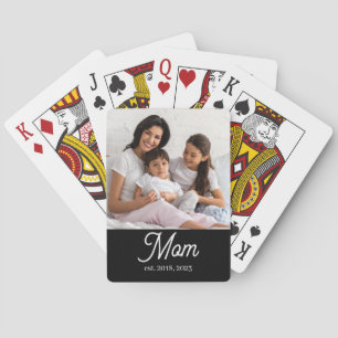 Jeu De Cartes Maman a établi une photo de script noir et blanc