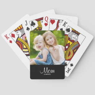 Jeu De Cartes Maman a établi une photo de script noir et blanc