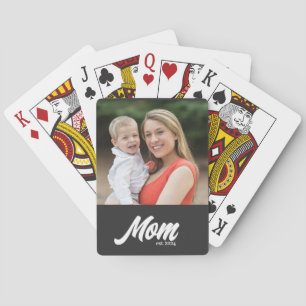 Jeu De Cartes Maman a établi une photo noire de script