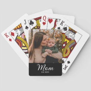 Jeu De Cartes Maman a établi une photo noire de script