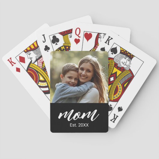 Jeu De Cartes Maman a établi une photo noire de script (dos)