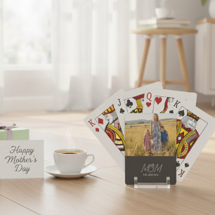 Jeu De Cartes Maman Carte de Poker Photo Noir Script Établi