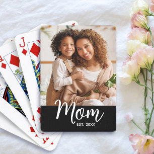 Jeu De Cartes Maman Date d'Établissement Écriture Blanche sur Ph