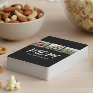 Jeu De Cartes Maman Etabli Moderne Gras Script Noir 3 Photo