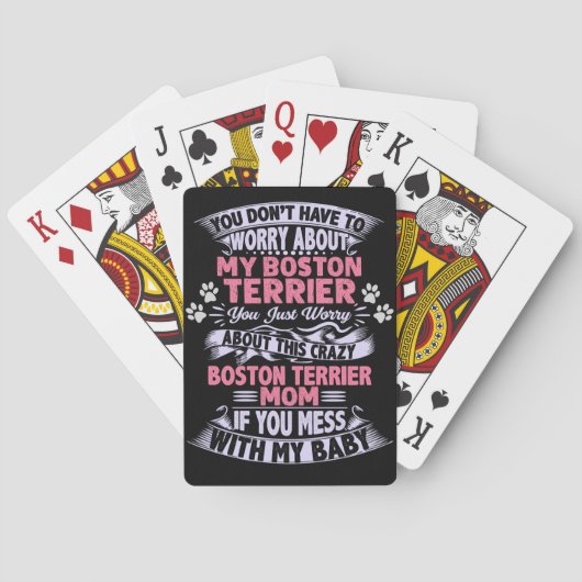 Jeu De Cartes Maman folle "Boston Terrier" (dos)
