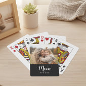 Jeu De Cartes Maman Texte de script établi Photo noire