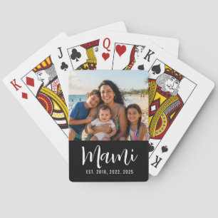 Jeu De Cartes Mami Écriture Établie Photo Noir 