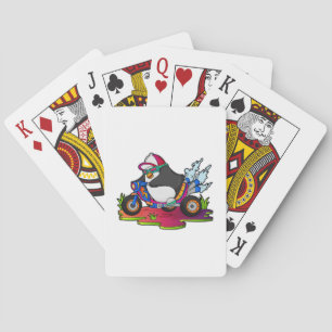 Jeu De Cartes Manchot en motard avec moto
