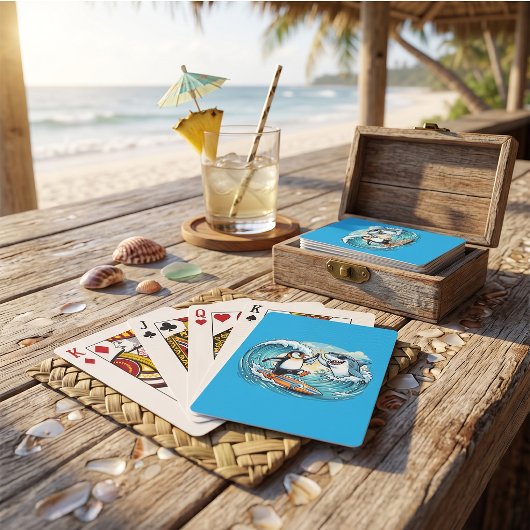 Jeu De Cartes Manchot surfeur et requin high five