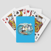 Jeu De Cartes Manchot surfeur et requin high five (dos)