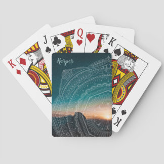 Jeu De Cartes Mandala Art Sunset Stress Nuit Sky Zen Blue