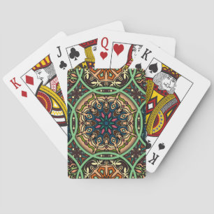 Jeu De Cartes Mandala coloré : Vintage main florale tirée