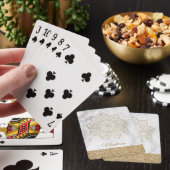Jeu De Cartes Mandala de fausse brillance dorée sur marbre gris (In Situ)