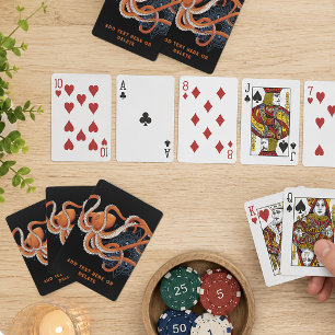 Jeu De Cartes Mandala de pieuvre envoûtant orange vif