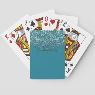 Jeu De Cartes Mandala élégant minimal marocain sarcelle et argen