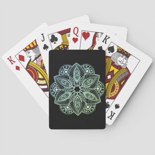 Jeu De Cartes Mandala Exotic Tribal Green Gradient (dos)