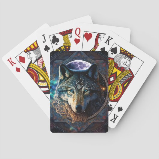 Jeu De Cartes Mandala, la lune mystique du loup (dos)