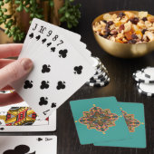 Jeu De Cartes Mandala pêche sur fond vert (In Situ)