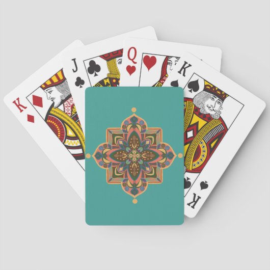 Jeu De Cartes Mandala pêche sur fond vert (dos)