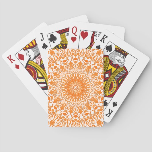 Jeu De Cartes Mandala Tribal Orange (dos)