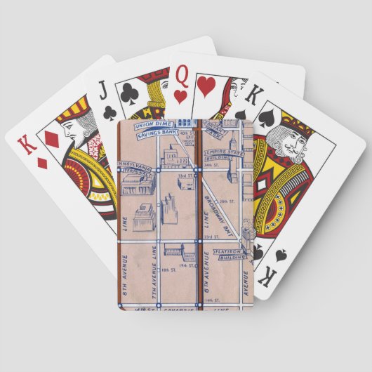 JEU DE CARTES MAP DE SUBWAY NEW YORK 1940 (dos)