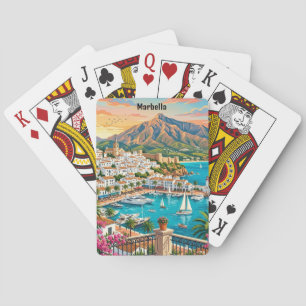 Jeu De Cartes Marbella Espagne Costa del Sol Rétro Vintage