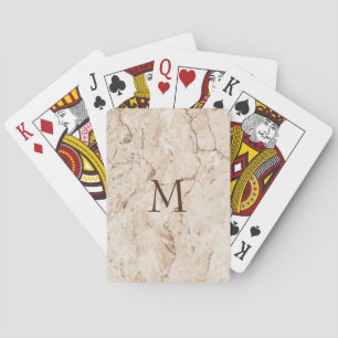 Jeu De Cartes Marbre Avec Monogramme