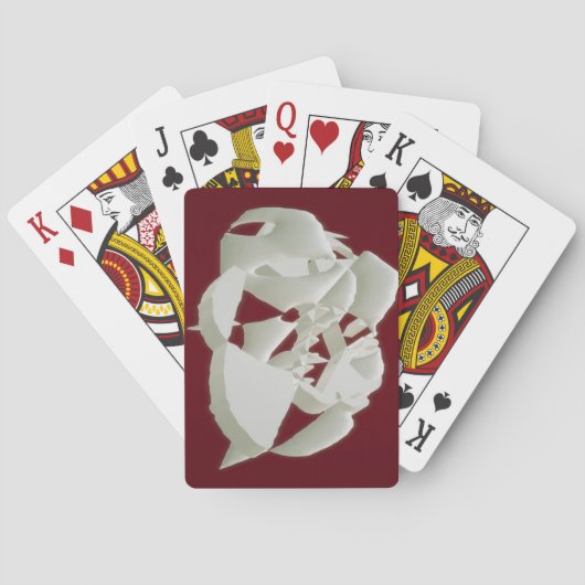 Jeu De Cartes Marbre brisé abstrait art moderne prune blanche (dos)