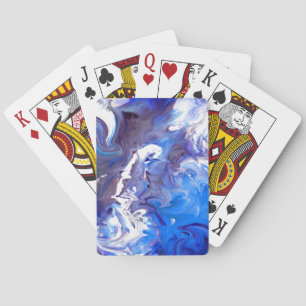 Jeu De Cartes Marbre de foudre bleu artistique