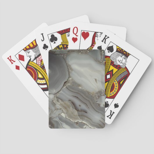 Jeu De Cartes Marbre Gris avec Veine d'Or (dos)