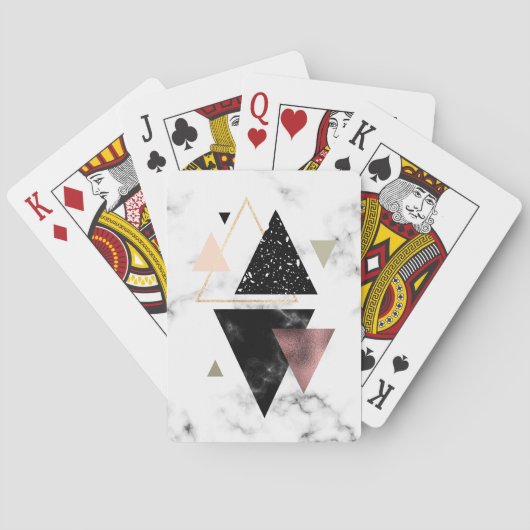 Jeu De Cartes Marbre métallique Conception géométrique (dos)