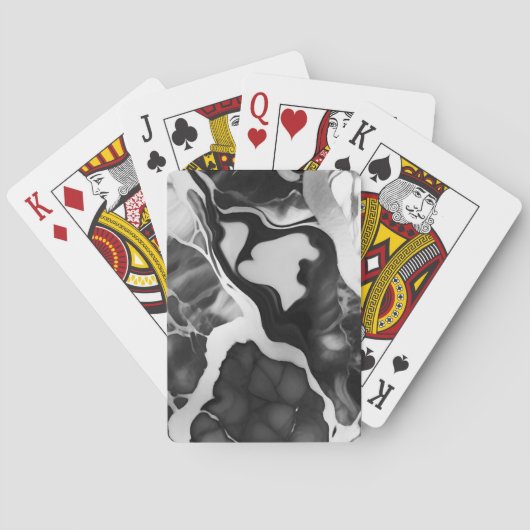 Jeu De Cartes Marbre noir et blanc tendance (dos)