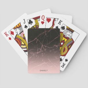 Jeu De Cartes Marbre noir Rose
