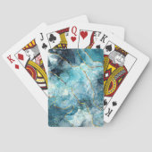 Jeu De Cartes Marbre pailleté bleu et or (dos)