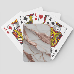 Jeu De Cartes Marbre Pailleté Cuivre Tendance