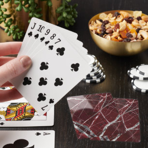 Jeu De Cartes Marbre rouge brillant de luxe