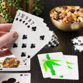 Jeu De Cartes Marche en bambou vert avec Feuilles tropicaux (In Situ)