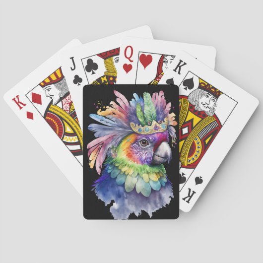JEU DE CARTES MARDI GRAS OISEAU DE COULEUR PASTEL (dos)