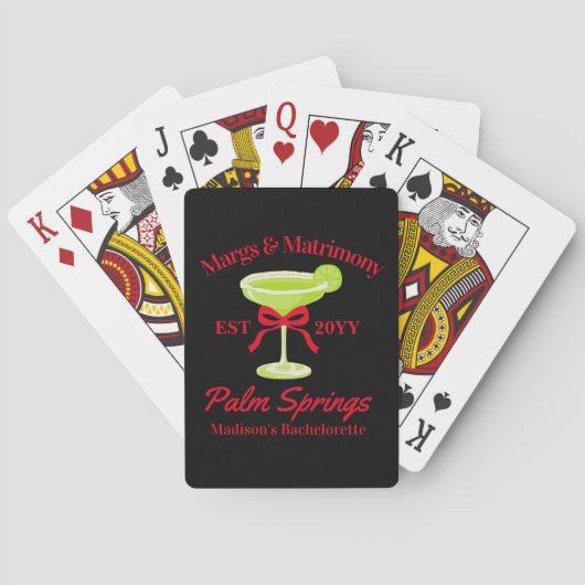 Jeu De Cartes Marges et Mariage Margaritas Bachelorette Party (dos)