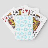 Jeu De Cartes Marguerite délicate blanche et turquoise, point mo (dos)